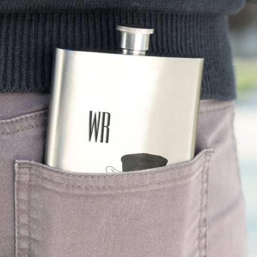 Kaninchen in Top Hat Monogram Flachmann (Beispiel)