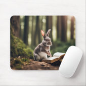 Kaninchen in Wäldern mit Büchern Mousepad (Mit Mouse)