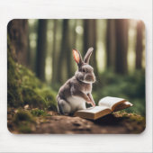 Kaninchen in Wäldern mit Büchern Mousepad (Vorne)