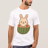 Kaninchen in Watermelon - Niedliches Kawaii-Obst T-Shirt (Vorderseite)