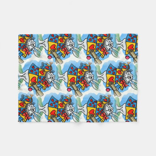 Kaninchen in Wunderland Fleecedecke (Vorderseite (Horizontal))