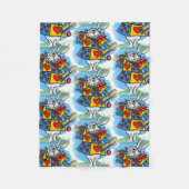 Kaninchen in Wunderland Fleecedecke (Vorderseite)