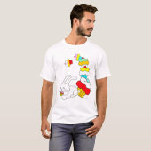 Kaninchen isst Kuchen-Weiß-T-Shirt T-Shirt (Vorne ganz)