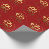 Kaninchen-Jahr-Gold prägte Effekt Symbol, das P Geschenkpapier (Ecke)