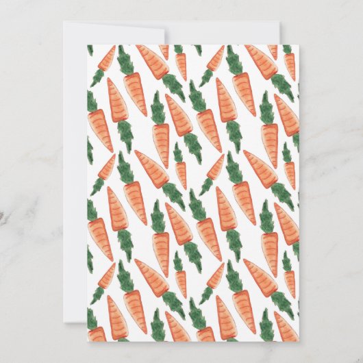 Kaninchen Karotte Blume Kinderdusche Einladung Mäd (Rückseite)