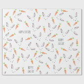 Kaninchen-Karotten Große Muster glückliche Osterze Geschenkpapier (Flach)