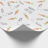 Kaninchen-Karotten Große Muster glückliche Osterze Geschenkpapier (Ecke)