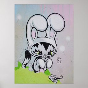 Kaninchen Katze Schmetterling Poster