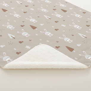 Kaninchen Kids Pattern Sherpa Blanket Sherpadecke