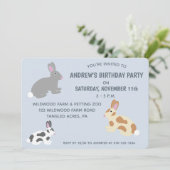 Kaninchen Kindergeburtstag Party oder Osterlicht B Einladung (Stehend Vorderseite)