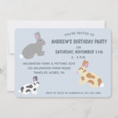 Kaninchen Kindergeburtstag Party oder Osterlicht B Einladung (Vorderseite)