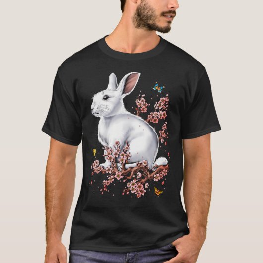 Kaninchen Kirschblüte T-Shirt (Vorderseite)