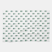 Kaninchen Klarinette Marching Band Green Gold Geschirrtuch (Horizontal)