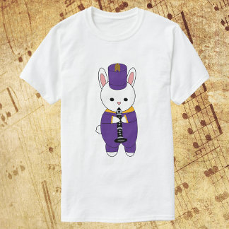 Kaninchen-Klarinette-Marching-Band Lila gelb T-Shirt