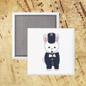 Kaninchen Klarinette Marching Band Navy Blue White Magnet