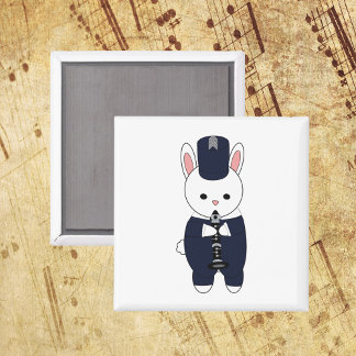 Kaninchen Klarinette Marching Band Navy Blue White Magnet