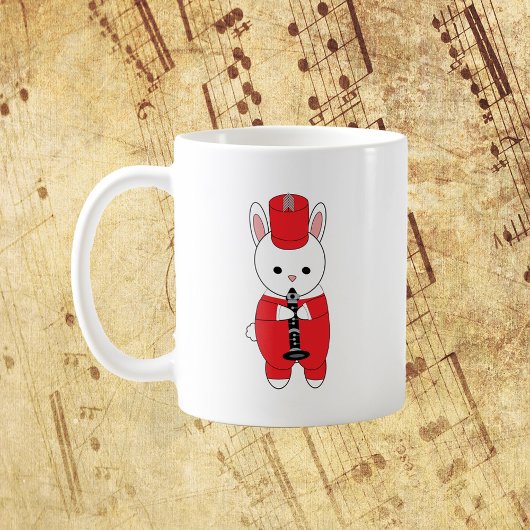 Kaninchen Klarinette Marching Band Red White Kaffeetasse