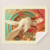 Kaninchen Königlicher Kleiderordnung Sherpa Blanke Sherpadecke (Vorderseite (Horizontal))