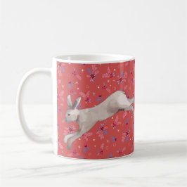 Kaninchen-Leap auf Rosy-Tasse Kaffeetasse