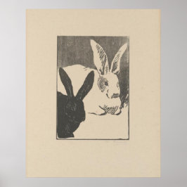 Kaninchen (Les lapins) Henri Charles Guérard (1846 Poster