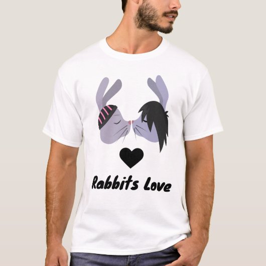 Kaninchen Liebe T - Shirt (Vorderseite)