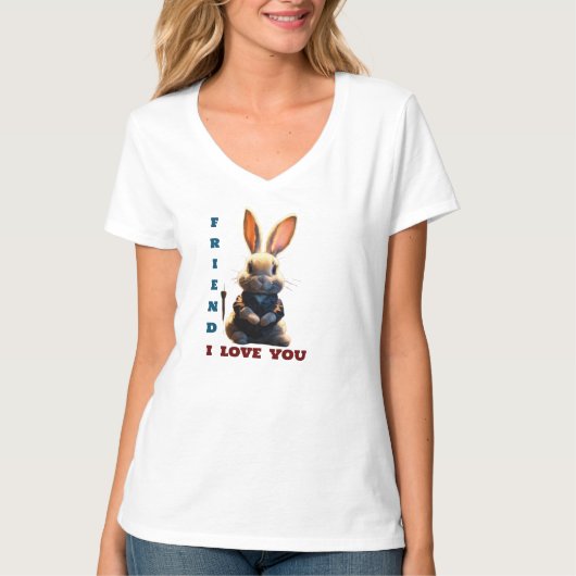 Kaninchen-Liebe T-Shirt (Vorderseite)
