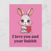 Kaninchen-Liebe Valentiner Haustierchen Postkarte (Vorderseite)