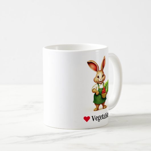 Kaninchen Lieben Gemüse Tasse (VorderseiteRechts)
