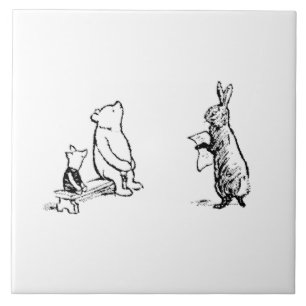Kaninchen liest Pooh und Piglet vor Fliese