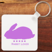Kaninchen Lover Lila Schlüsselanhänger (Rückseite)