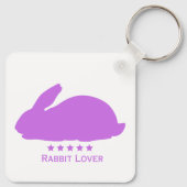 Kaninchen Lover Lila Schlüsselanhänger (Rückseite)