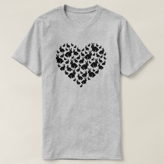 Kaninchen Lover Niedliches Sonnenherz Form T-Shirt (Design vorne)