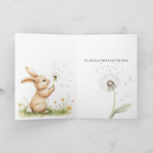 Kaninchen Löwenzahn Blumen Wunsch Liebe Karte (Innenseite)