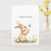 Kaninchen Löwenzahn Blumen Wunsch Liebe Karte (Gelbe Blume)