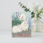 Kaninchen, machen viele schöne Dinge in diesem Jah Postkarte (Stehend Vorderseite)