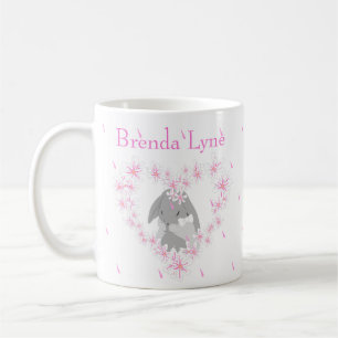 Kaninchen Mädchen Rosa Kaffeetasse