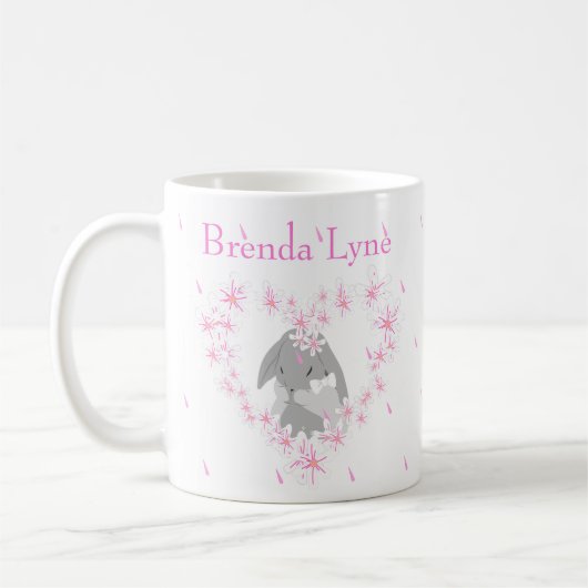 Kaninchen Mädchen Rosa Kaffeetasse (Links)
