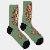 Kaninchen-Mandala Grün Socken (Rechts)