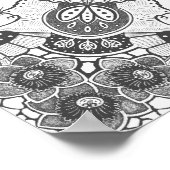 Kaninchen Mandala Naturkunst Print auf Custom Colo Poster (Ecke)