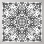 Kaninchen Mandala Naturkunst Print auf Custom Colo Poster (Vorne)