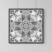 Kaninchen Mandala Naturkunst Print auf Custom Colo Poster