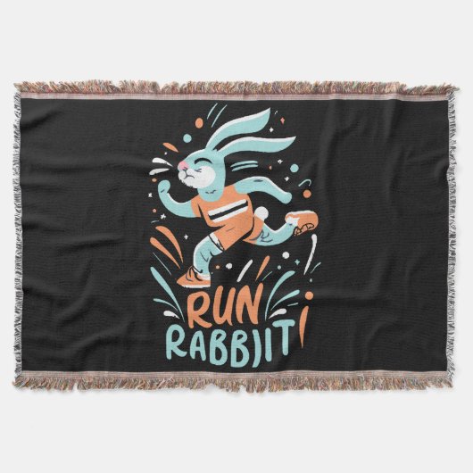 Kaninchen-Marathonläufer niedlich Decke (Vorderseite)
