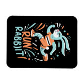 Kaninchen-Marathonläufer niedlich Magnet (Horizontal)