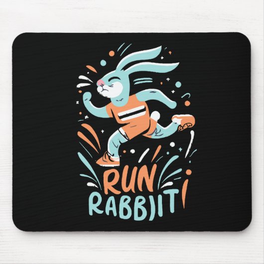Kaninchen-Marathonläufer niedlich Mousepad (Vorne)