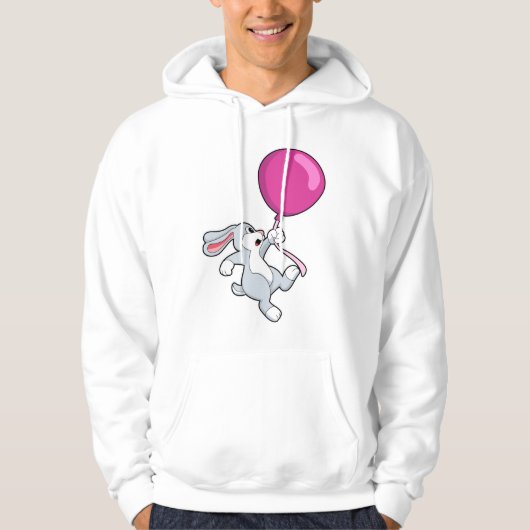 Kaninchen mit Ballon Hoodie (Vorderseite)