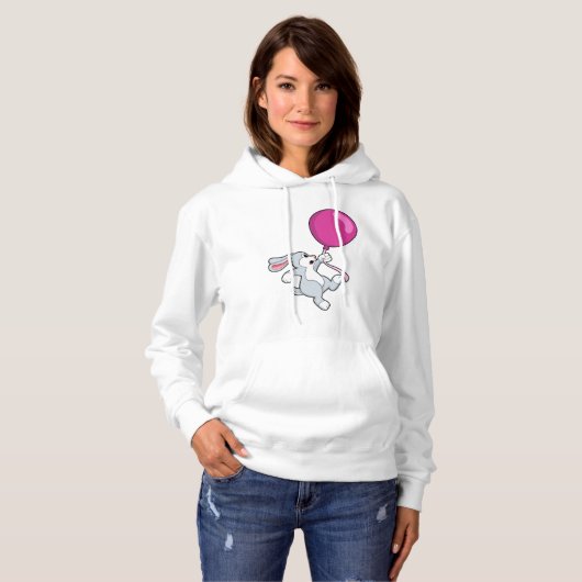 Kaninchen mit Ballon Hoodie (Vorne ganz)