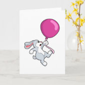 Kaninchen mit Ballon Karte (Gelbe Blume)