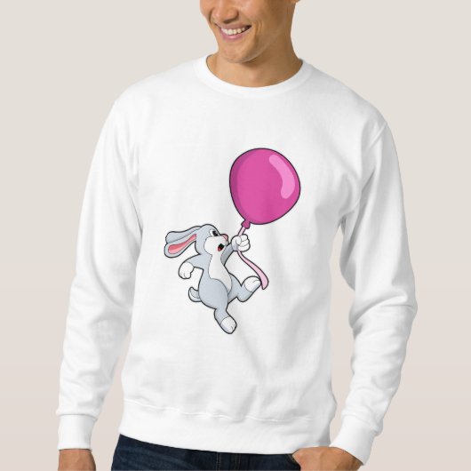 Kaninchen mit Ballon Sweatshirt (Vorderseite)