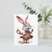 Kaninchen mit Beobachtung Postkarte (Stehend Vorderseite)