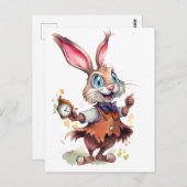 Kaninchen mit Beobachtung Postkarte (Vorne/Hinten)